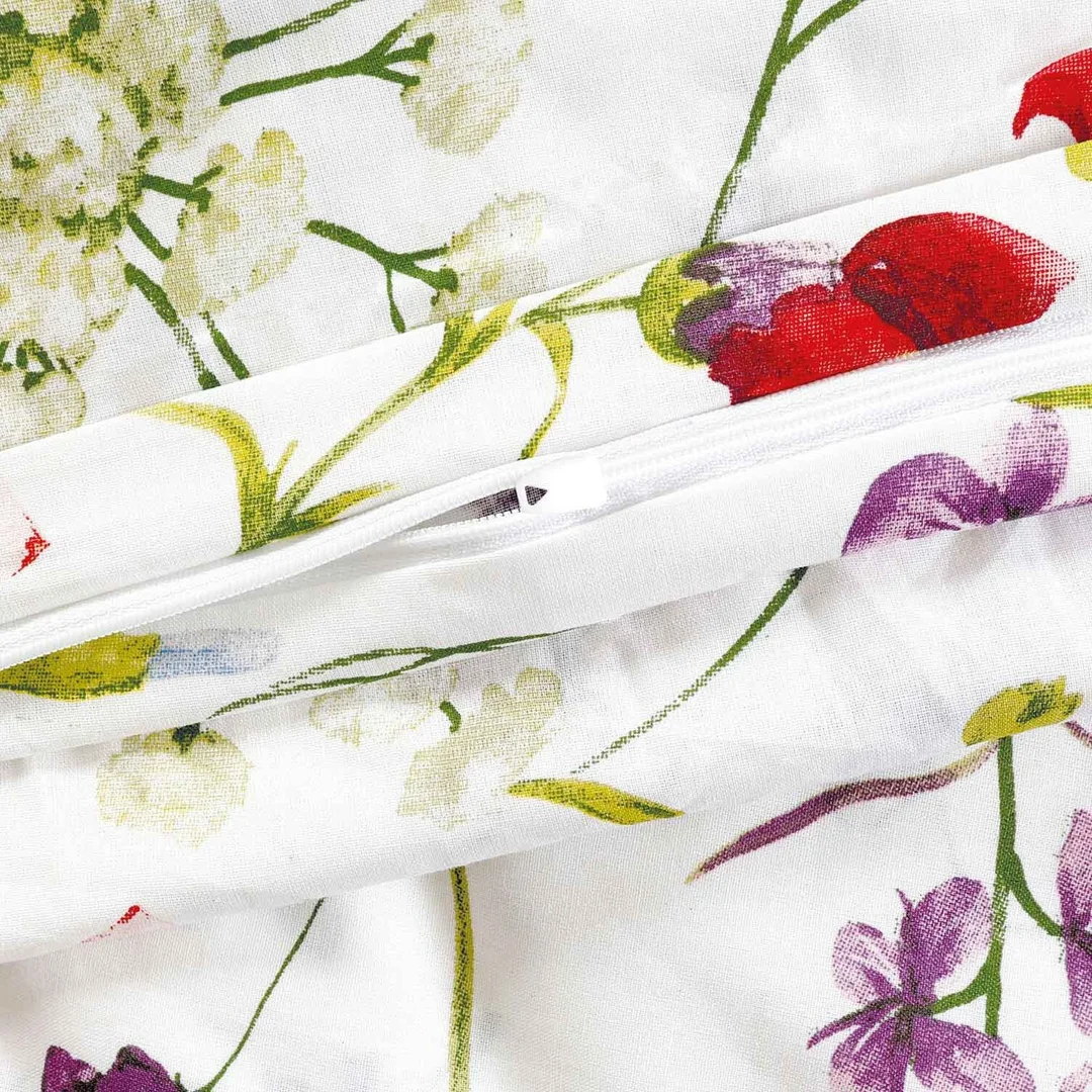 Pościel bawełniana 160x200 Wild Meadow biała kwiaty łąkowe 71507/1 Cottonlove — zdjęcie 3