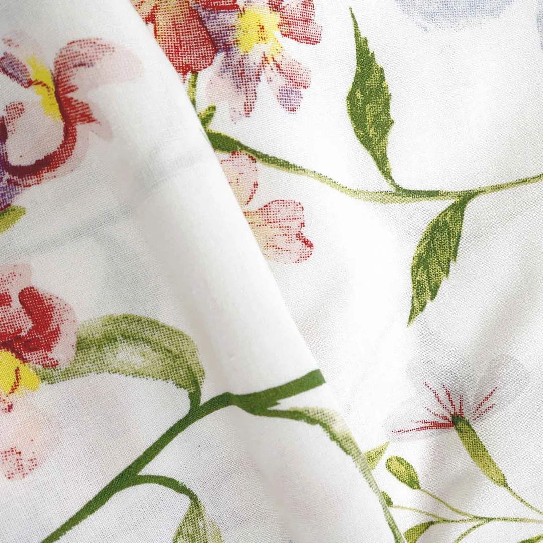 Pościel bawełniana 160x200 Wild Meadow biała kwiaty łąkowe 71507/1 Cottonlove — zdjęcie 8