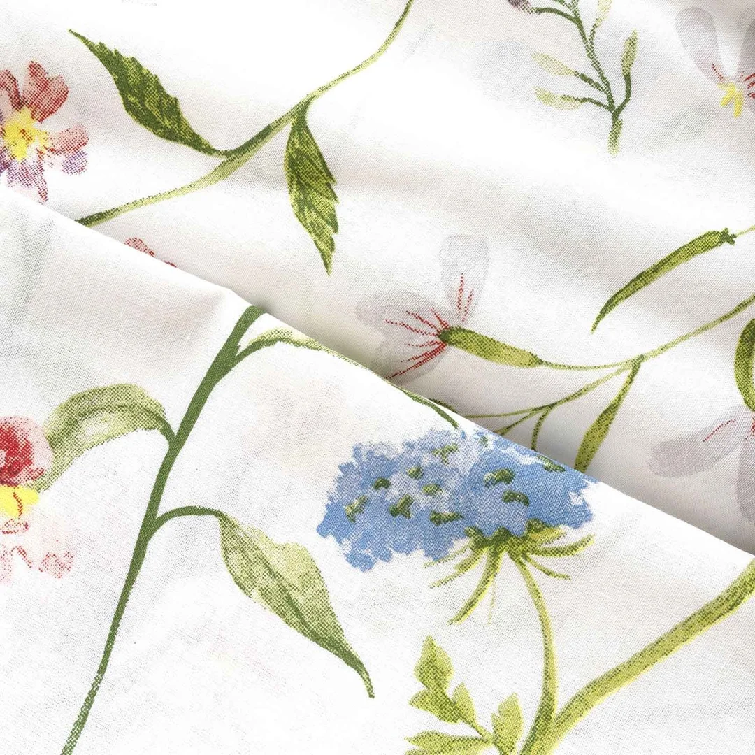 Pościel bawełniana 160x200 Wild Meadow biała kwiaty łąkowe 71507/1 Cottonlove — zdjęcie 9