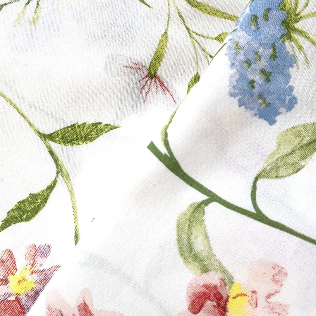 Pościel bawełniana 160x200 Wild Meadow biała kwiaty łąkowe 71507/1 Cottonlove — zdjęcie 10