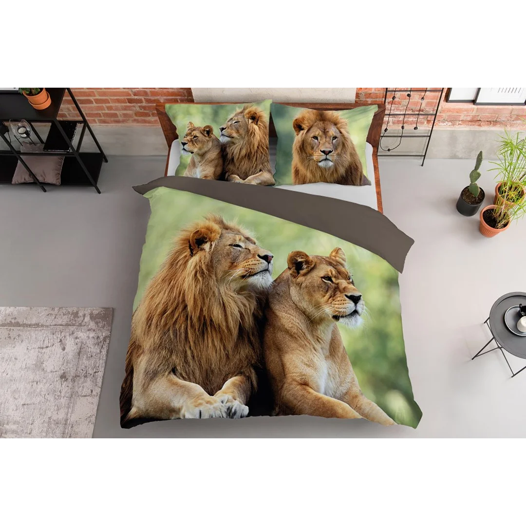 Pościel bawełniana 220x200 lew 3728 A 2 poszewki 70x80 Holland Natura 69 — zdjęcie 7