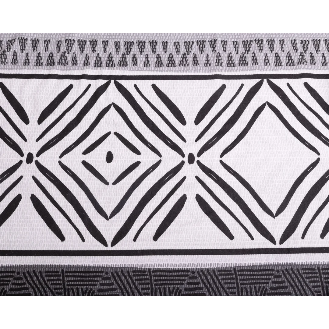 Pościel flanelowa 160x200 F-91 szara grafitowa ornamenty paski Matex — zdjęcie 4