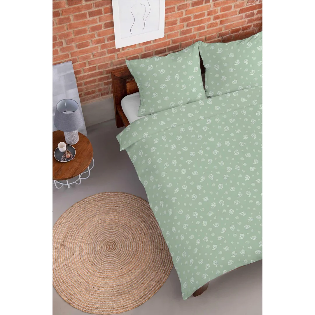 Pościel flanelowa 220x200 paisley na miętowym tle - Pastel Flowers - 5624 A — zdjęcie 5