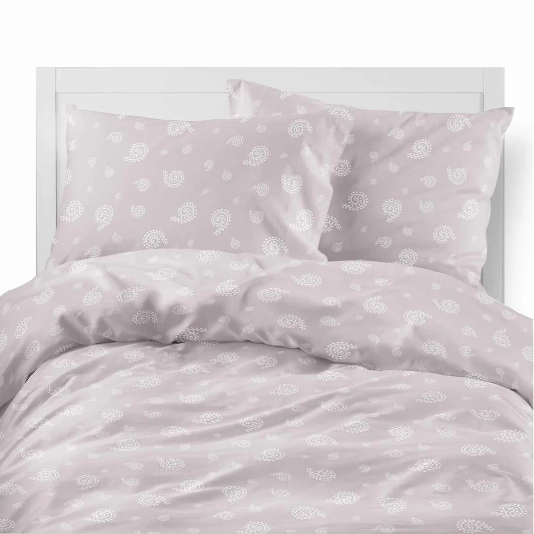Pościel flanelowa 220x200 paisley na pudrowym różu - Pastel Flowers - 5624 B — zdjęcie 2