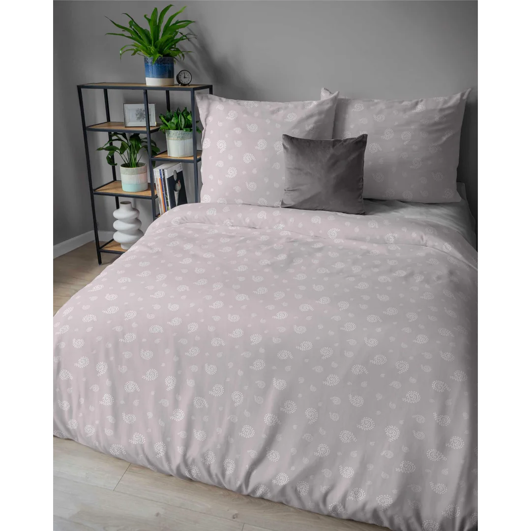 Pościel flanelowa 220x200 paisley na pudrowym różu - Pastel Flowers - 5624 B — zdjęcie 3