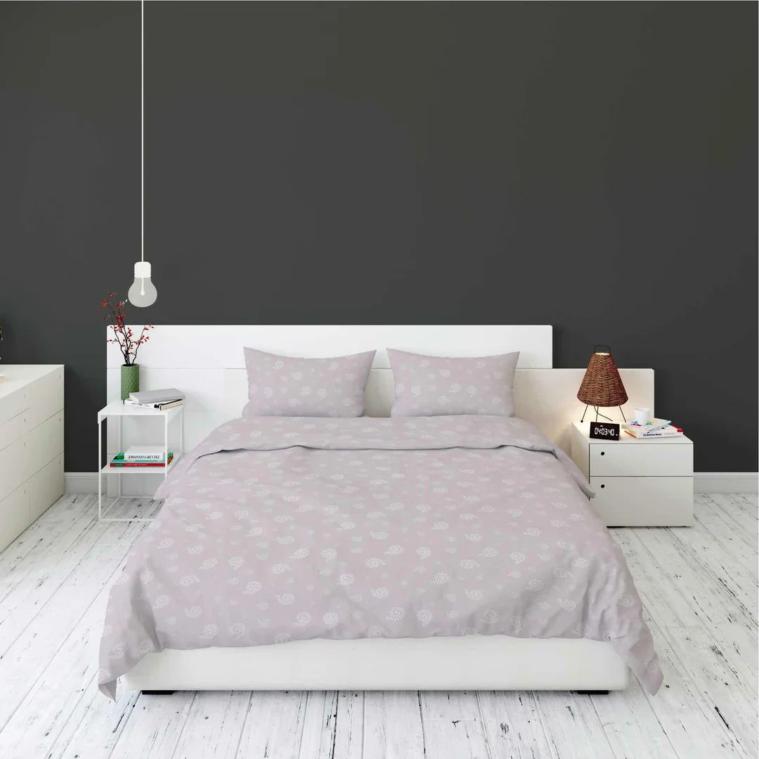 Pościel flanelowa 220x200 paisley na pudrowym różu - Pastel Flowers - 5624 B — zdjęcie 4