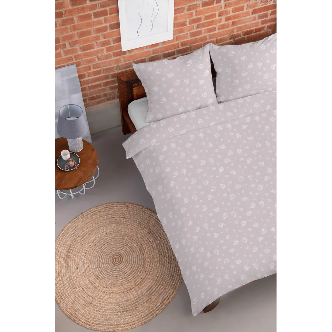 Pościel flanelowa 220x200 paisley na pudrowym różu - Pastel Flowers - 5624 B — zdjęcie 5