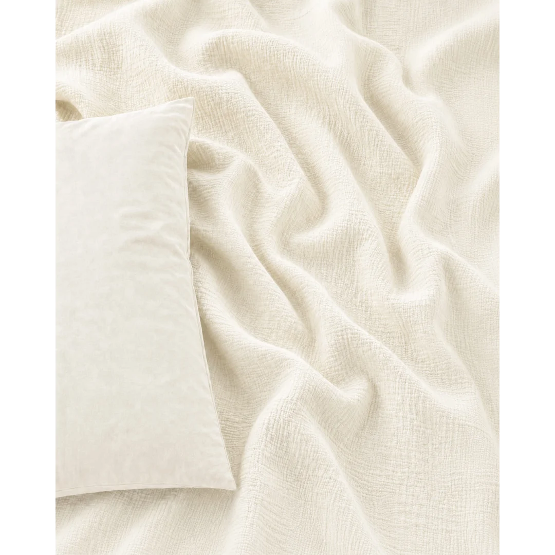 Pościel muślinowa bawełniana 160x200 kremowa - Muslin Dream — zdjęcie 5