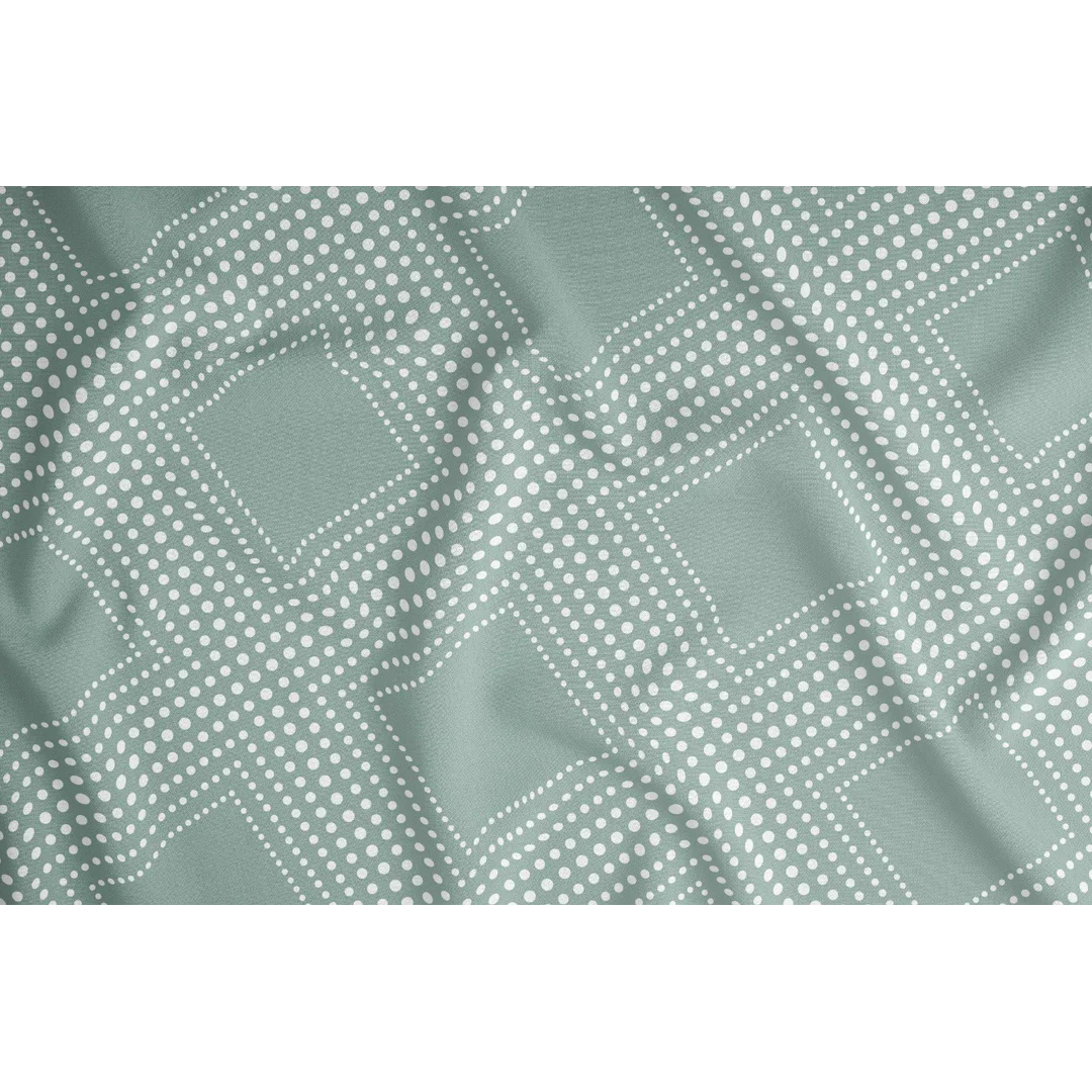 Pościel satynowa 140x200 miętowa geometria zapinana na suwak 5073 C - Karo Satin 160 — zdjęcie 2