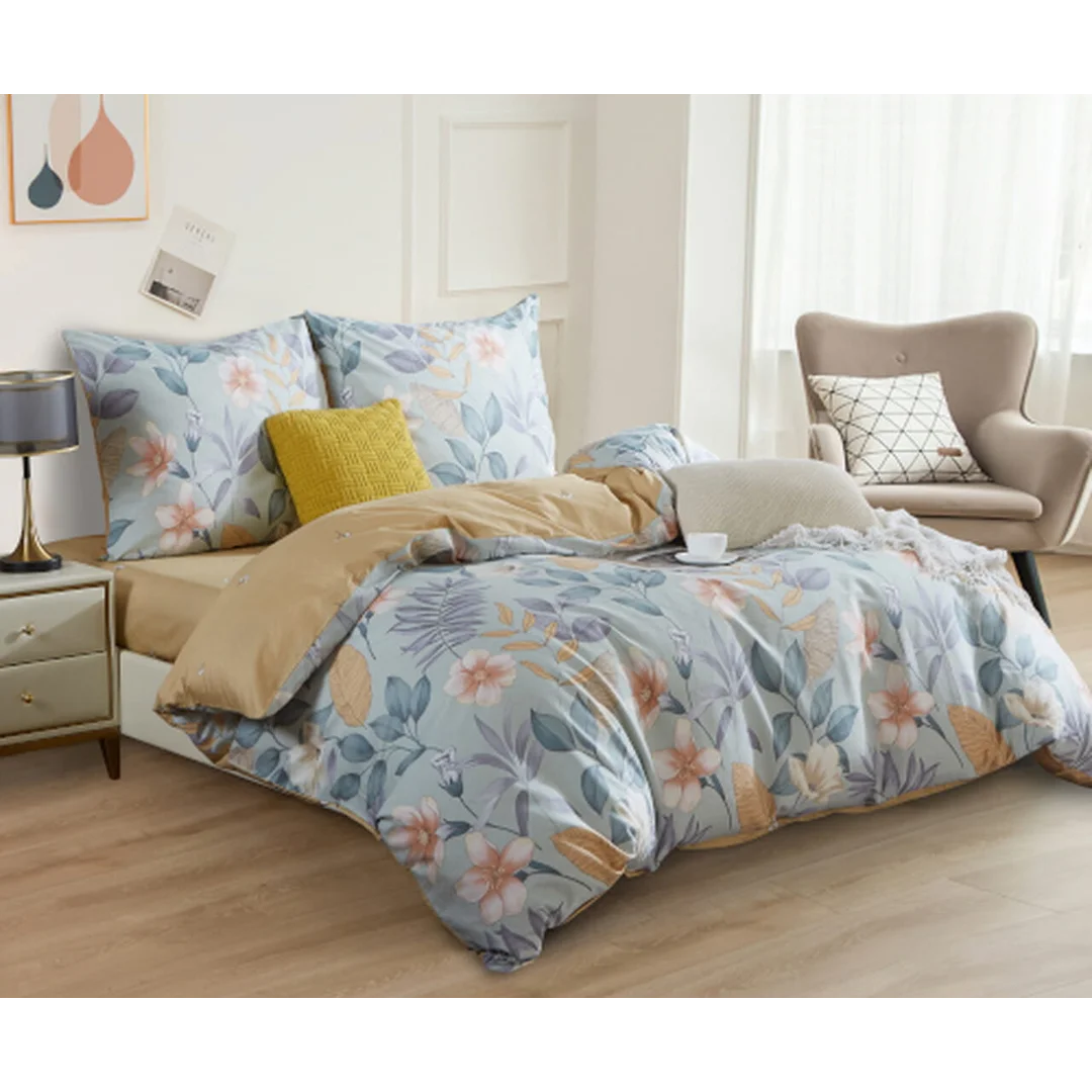 Pościel satynowa 140x200 w kwiaty Porcelanowy Sen — zdjęcie 11