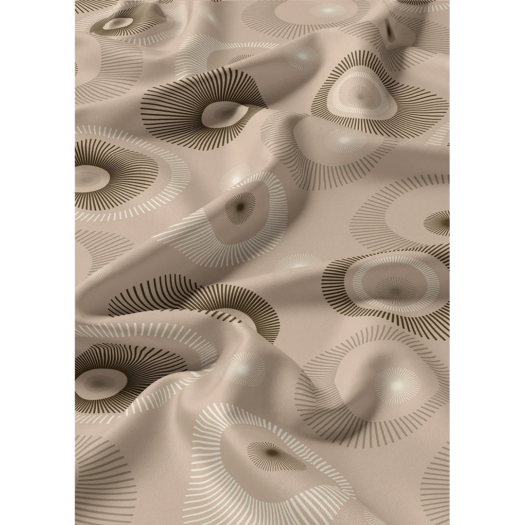 Pościel satynowa 160x200 beżowa w geometryczny wzór - 5986 A - Home Satin — zdjęcie 5