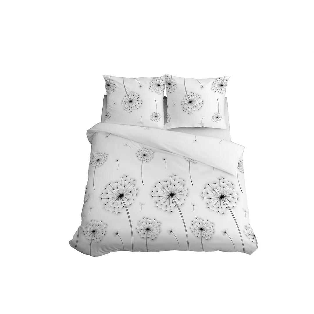 Pościel satynowa 160x200 biała w dmuchawce - 5991 B - Home Satin — zdjęcie 3