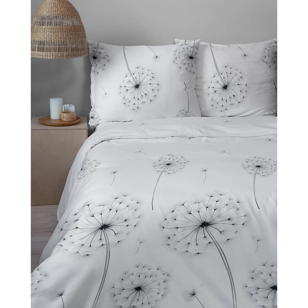Pościel satynowa 160x200 biała w dmuchawce - 5991 B - Home Satin — zdjęcie 7
