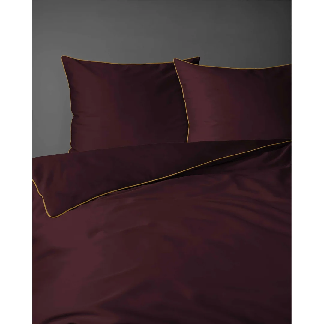 Pościel satynowa 160x200 bordowa z lamówką Mako Satin 62 — zdjęcie 4