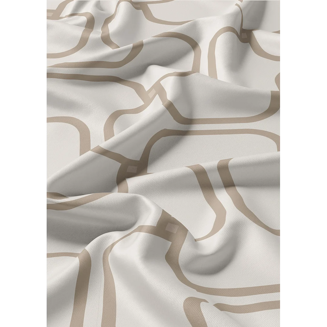 Pościel satynowa 160x200 kremowa w geometryczny wzór - 5995 B - Home Satin — zdjęcie 5