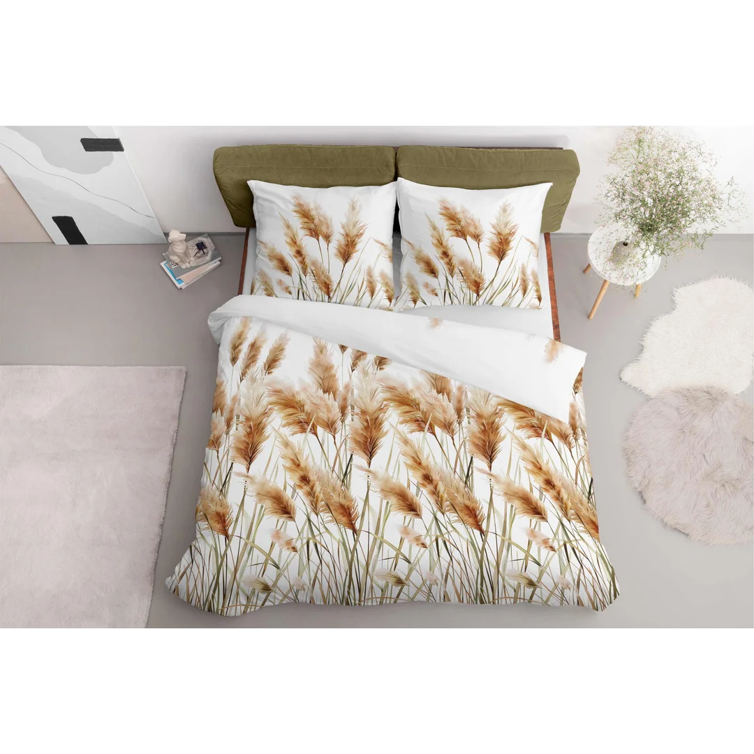 Pościel satynowa 160x200 Trawy pampasowe złote 5329 A Home Satin 41 — zdjęcie 2