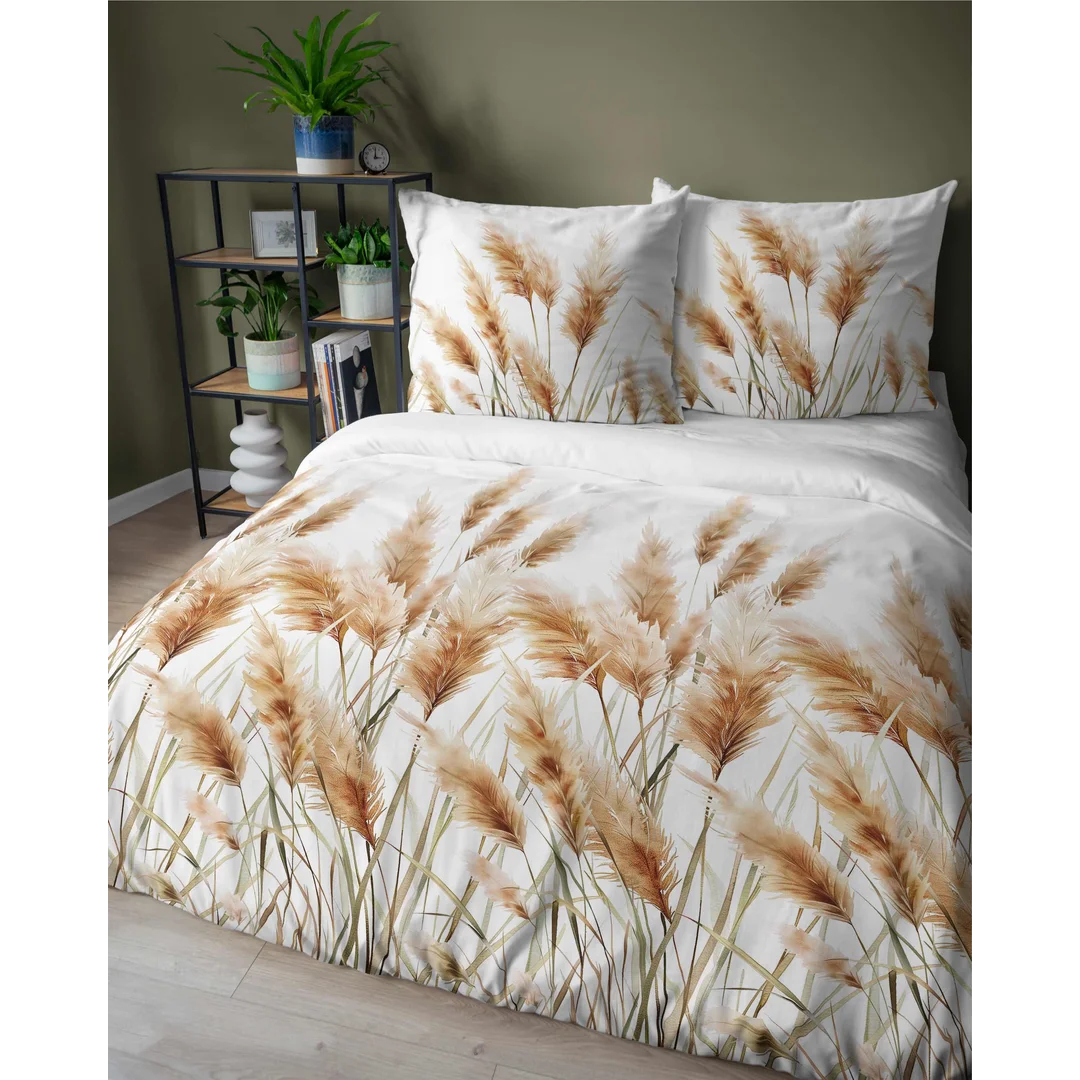 Pościel satynowa 160x200 Trawy pampasowe złote 5329 A Home Satin 41 — zdjęcie 4
