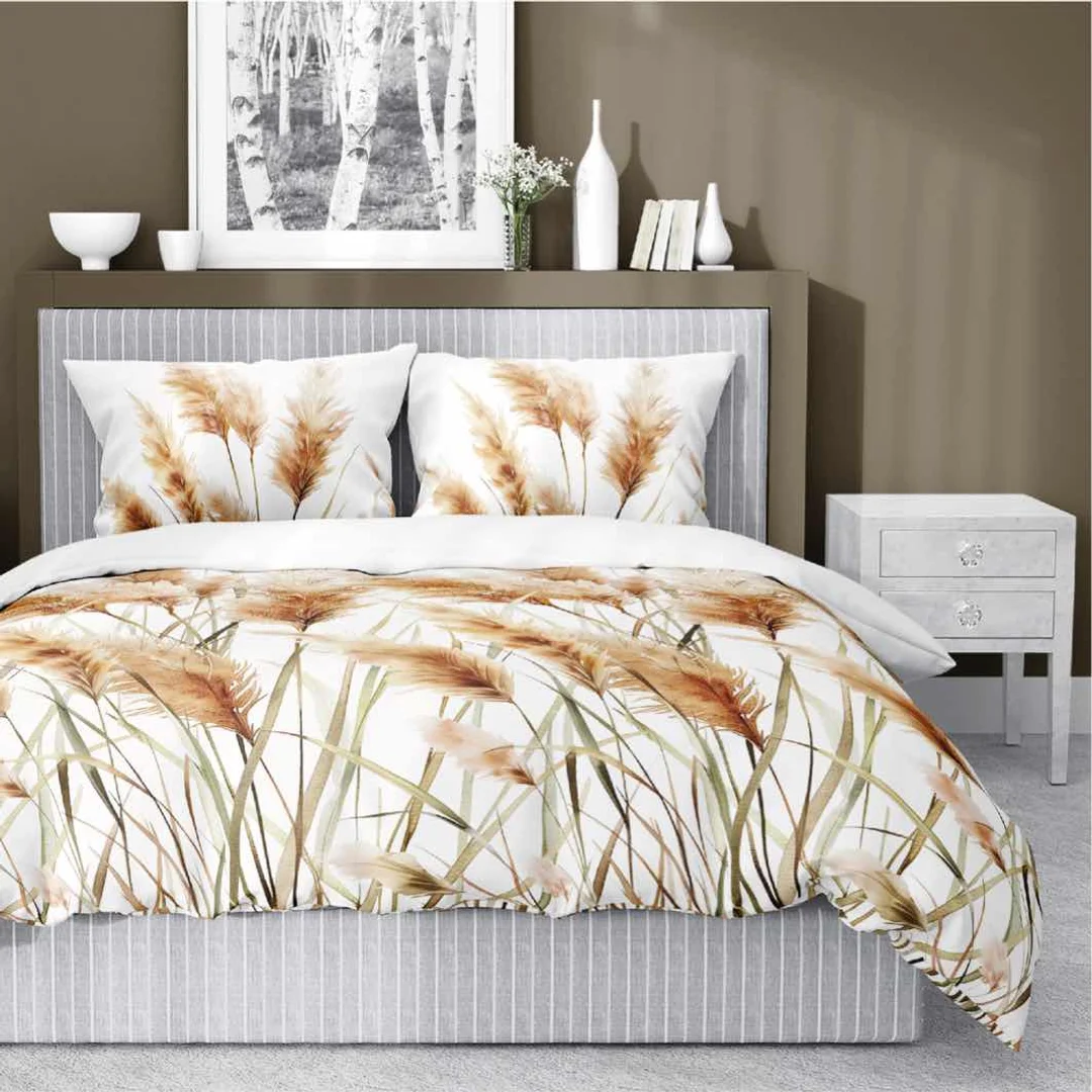 Pościel satynowa 160x200 Trawy pampasowe złote 5329 A Home Satin 41 — zdjęcie 6
