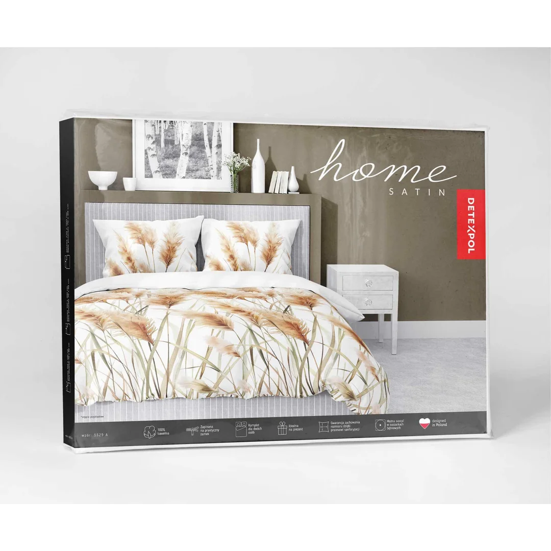 Pościel satynowa 160x200 Trawy pampasowe złote 5329 A Home Satin 41 — zdjęcie 8