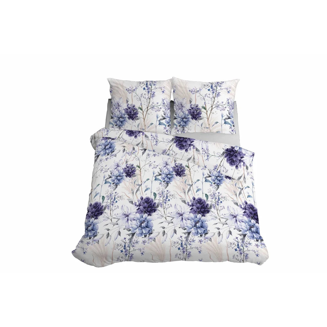 Pościel satynowa 220x200 akwarelowe kwiaty w odcieniach lawendy 5222 A Home Satin 41 — zdjęcie 4