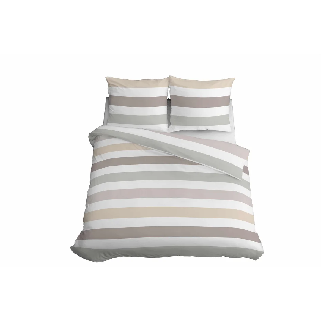 Pościel satynowa 220x200 biała kremowa szara pasy 5053A Home Satin 27 — zdjęcie 3