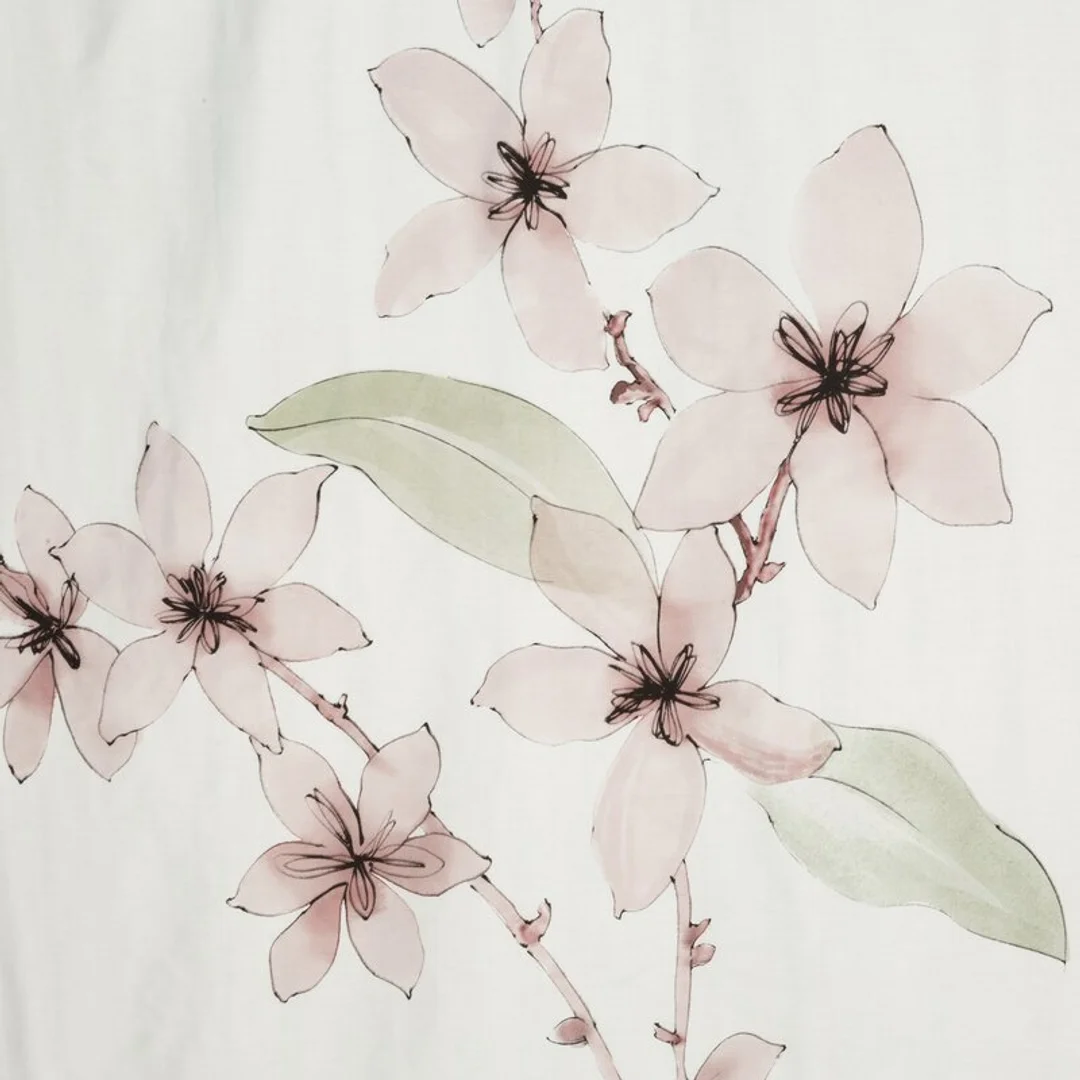 Pościel satynowa 220x200 Bianca biała miętowa pudrowa kwiaty Premium 25 — zdjęcie 5