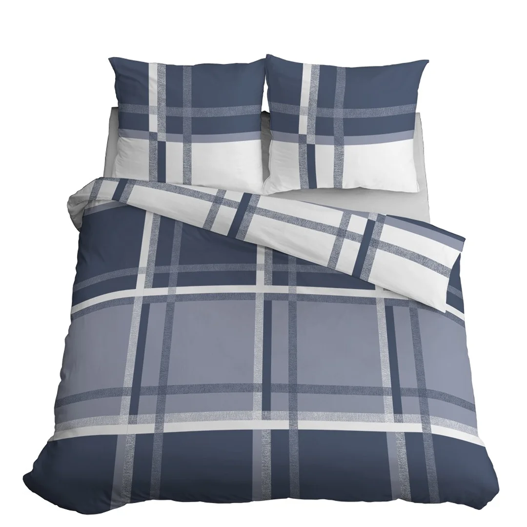 Pościel satynowa 220x200 niebieska biała 4674 B Home Satin 40 — zdjęcie 2