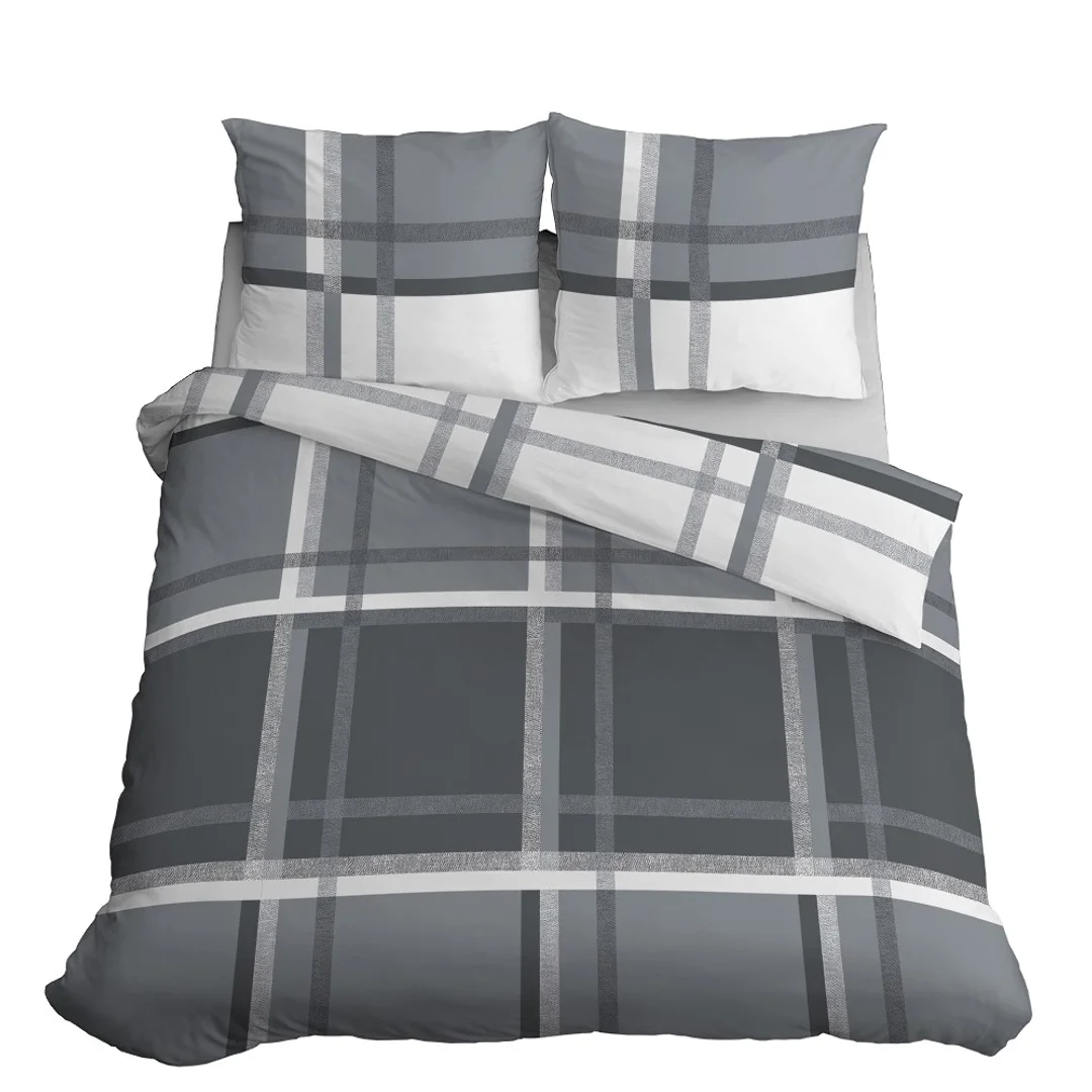 Pościel satynowa 220x200 szara biała 4674 A Home Satin 40 — zdjęcie 2