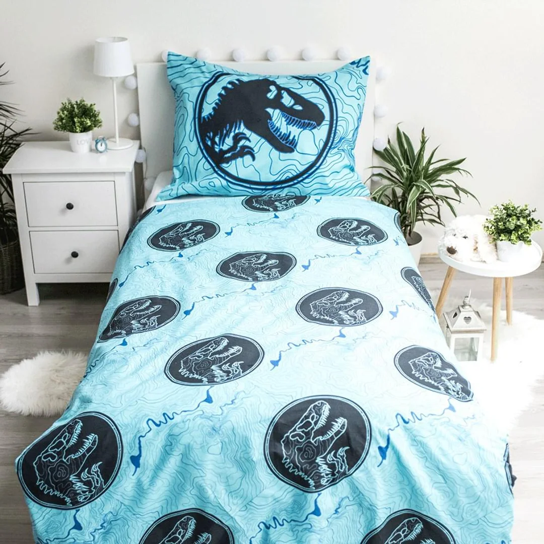 Pościel świecąca w ciemności 140x200 Dinozaur Jurassic World bawełniana poszewka 70x90 — zdjęcie 3