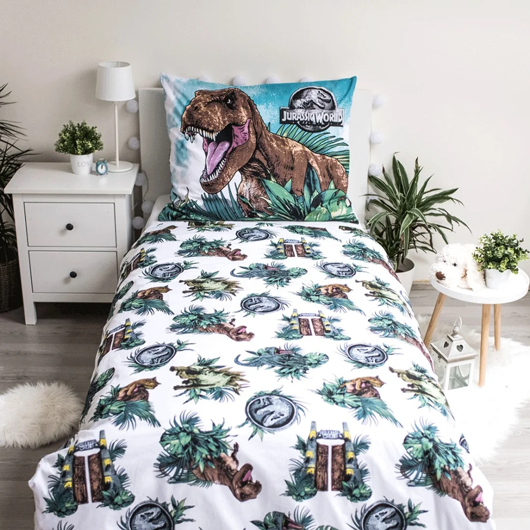 Pościel świecąca w ciemności 140x200 Dinozaur Jurassic World Roar bawełniana poszewka 70x90 — zdjęcie 3