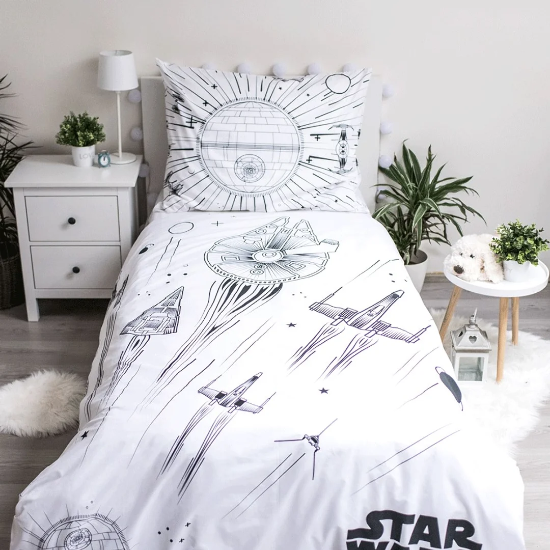 Pościel świecąca w ciemności 140x200 Star Wars Gwiezdne Wojny 1629 bawełniana poszewka 70x90 — zdjęcie 2