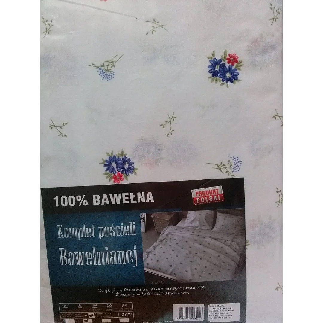 Pościel z bawełny 160x200 361E Bordiura Niebieska Nowość — zdjęcie 2