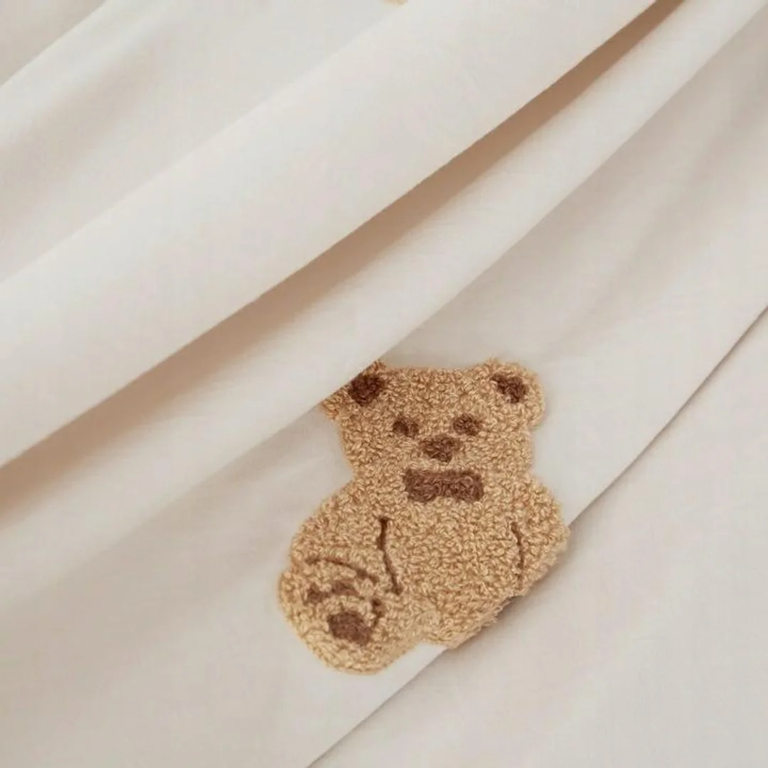 Pościel z mikrofibry 160x200 Cuty Misie beżowa brązowa — zdjęcie 5