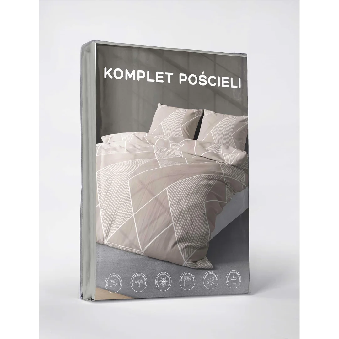Pościel z mikrofibry 220x200 Geometryczny styl ciepły beż 5029 A 65 Light — zdjęcie 5