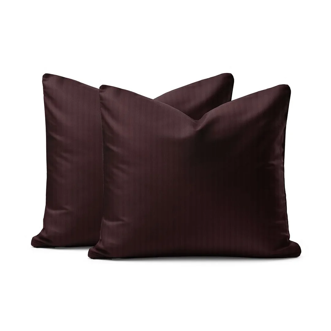 Poszewka adamaszkowa 70x80 bordowa jednobarwna paski 1 cm Pure — zdjęcie 2