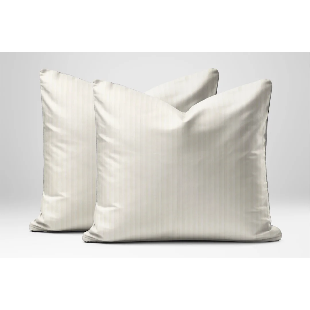 Poszewka adamaszkowa 70x80 ekri jednobarwna paski 1 cm Pure — zdjęcie 4