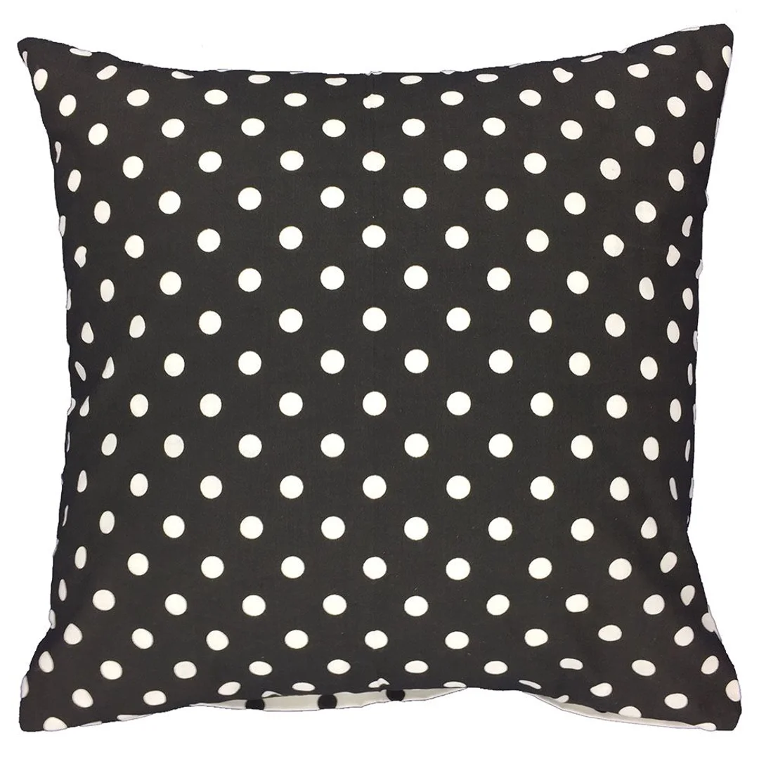 Poszewka bawełniana 40x40 R051 biała czarna groszki 48D 61D — zdjęcie 2