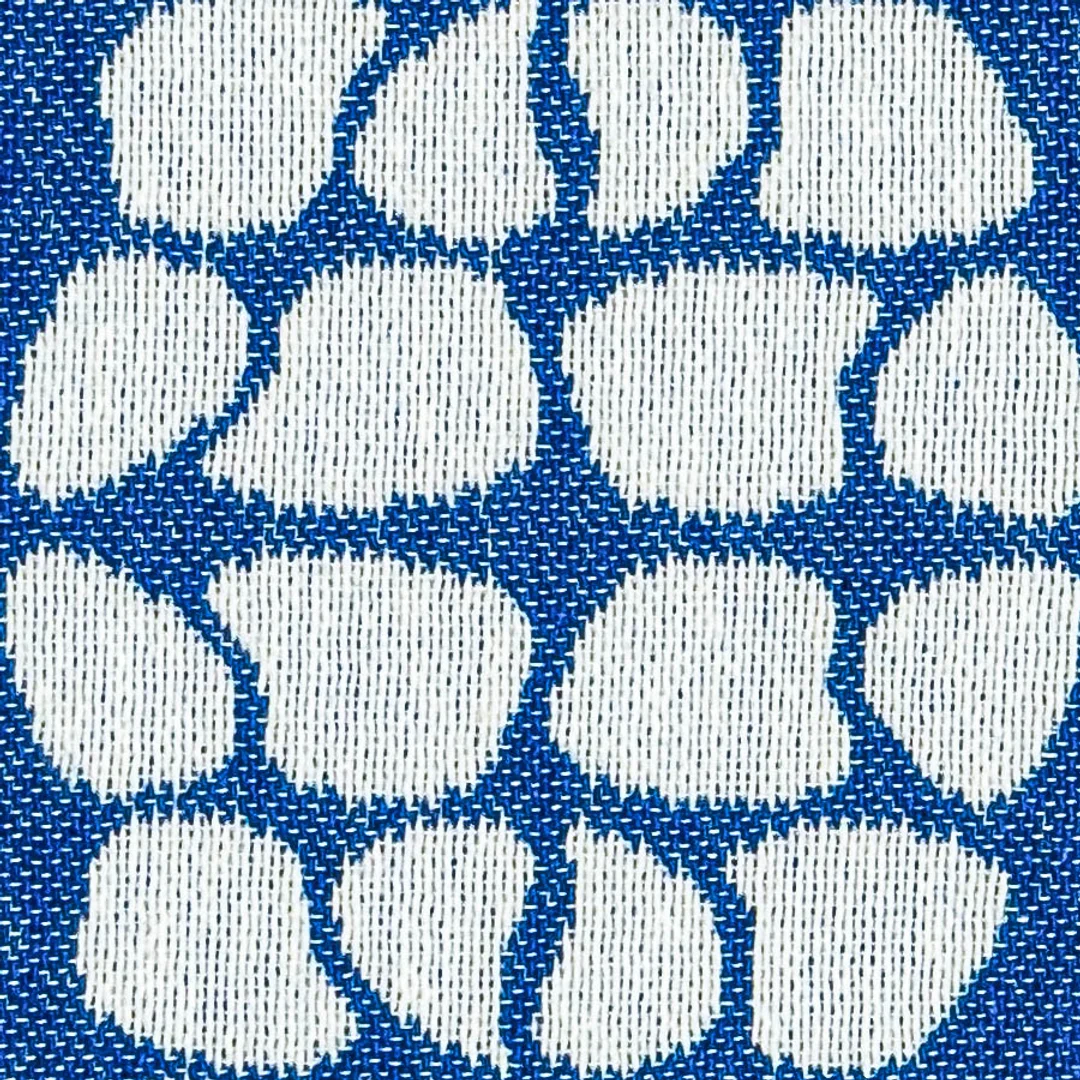 Poszewka bawełniana akrylowa 50x50 2155-1 Geometryczna lilia niebieska RAW — zdjęcie 3