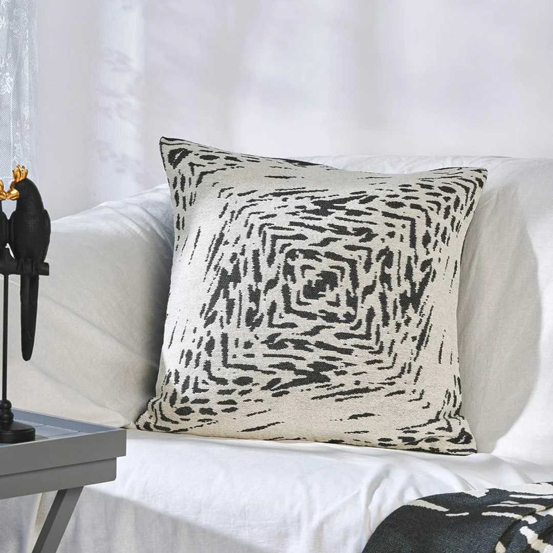 Poszewka bawełniana akrylowa 50x50 2160-1 Zebra czarna biała RAW — zdjęcie 4