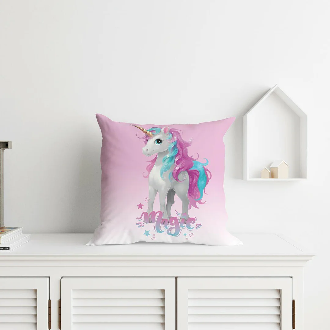 Poszewka dekoracyjna 40x40 jednorożec „Magic” MF062 A – poszewka 3D z motywem jednorożca - Fun Dreams — zdjęcie 2