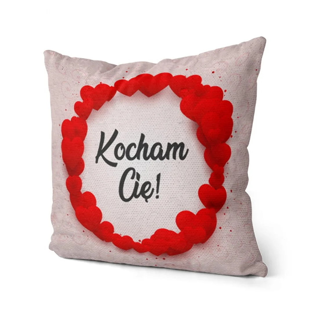 Poszewka dekoracyjna 40x40 Love cekiny Kocham Cię czerwona Walentynki — zdjęcie 2