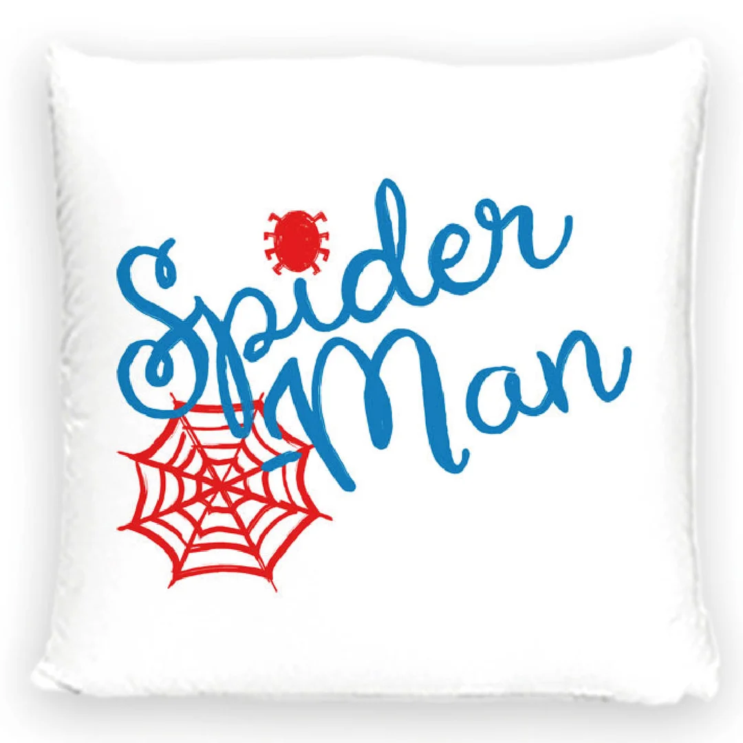 Poszewka dekoracyjna 40x40 Spiderman niebieska biała welwetowa 12 Carbotex — zdjęcie 2