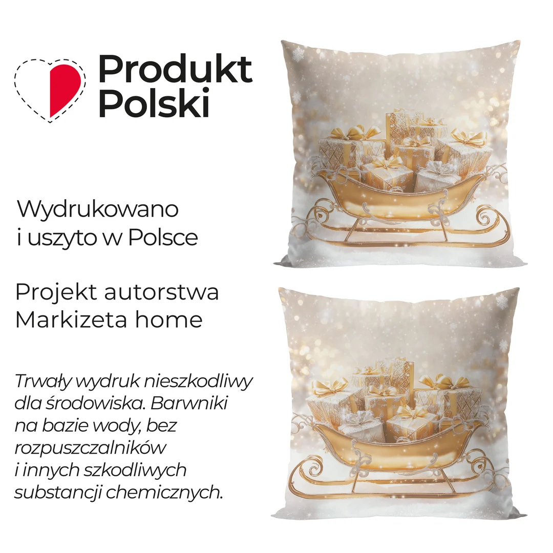 Poszewka dekoracyjna velvet 40x40 001 biało-złota Złote Sanie — zdjęcie 4