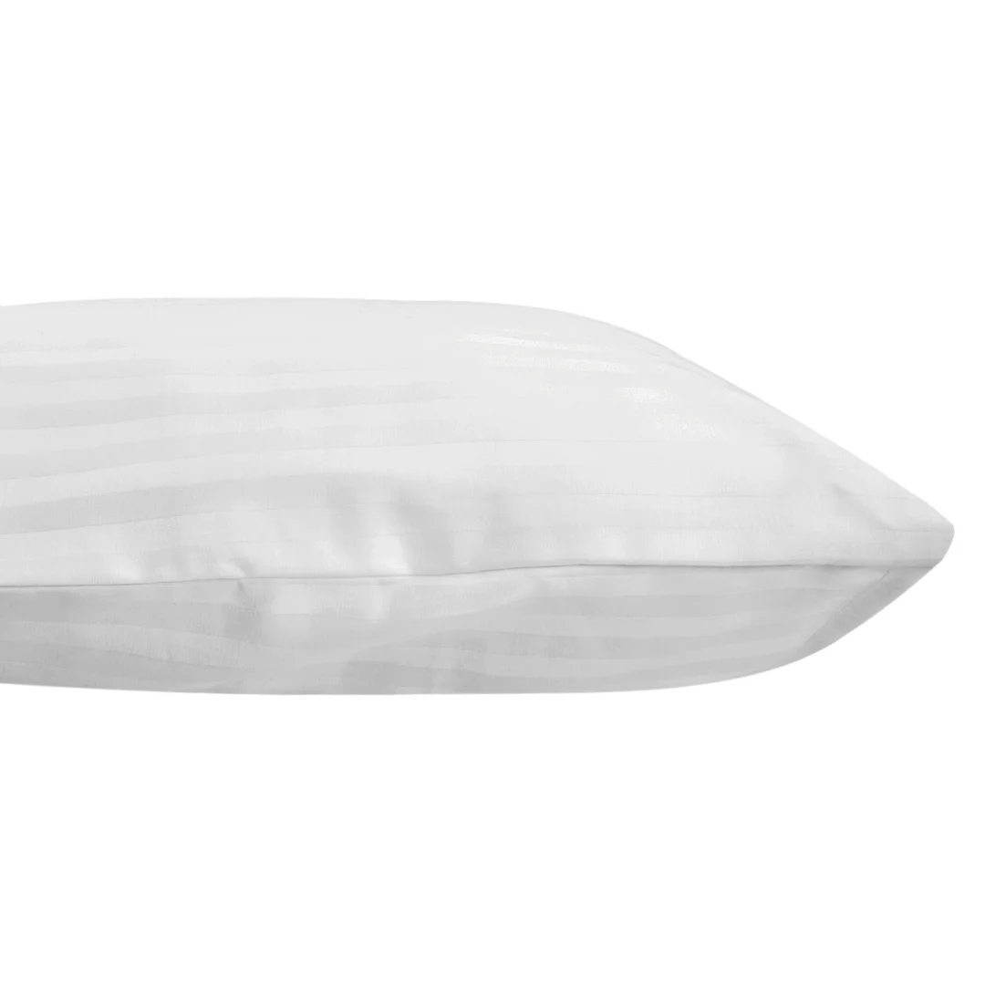 Poszewka hotelowa 50x60 biała adamaszkowa na zakładkę paski 1 cm — zdjęcie 2