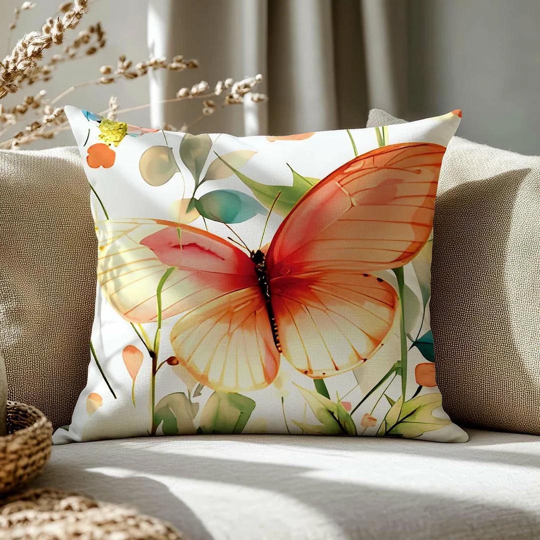 Poszewka satynowa 40x40 kolorowe motyle i kwiaty 12421 SATYNLOVE PREMIUM — zdjęcie 2