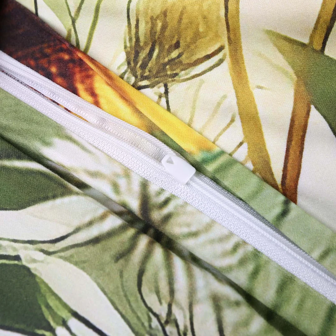 Poszewka satynowa 40x40 kremowa kwiatowa zielona łąka 12419 SATYNLOVE PREMIUM — zdjęcie 4
