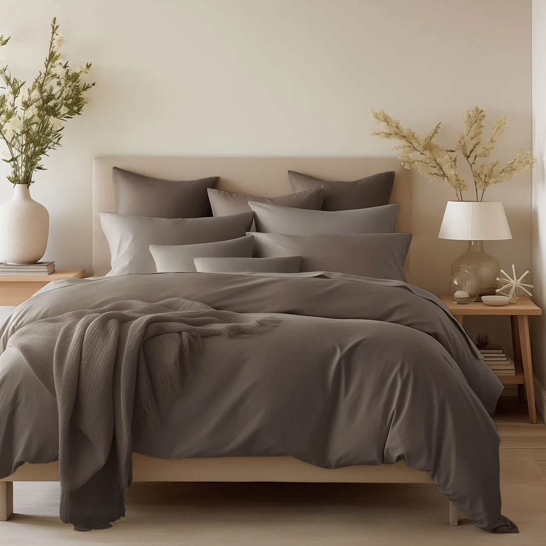 Poszewka satynowa 40x60 sepia jednobarwna 043 SATYNLOVE CLASSIC — zdjęcie 2
