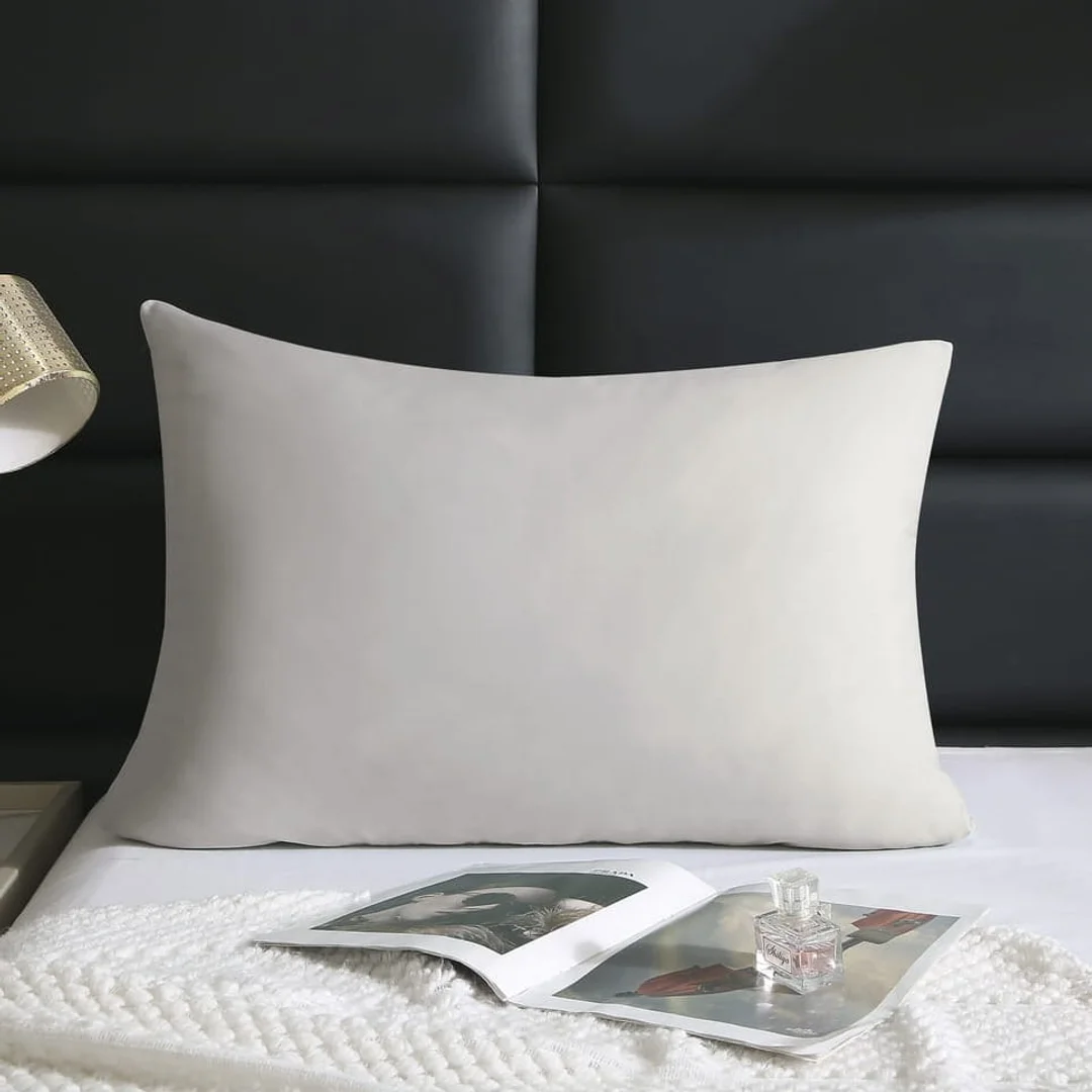 Poszewka satynowa 50x60 taupe jednobarwna — zdjęcie 2