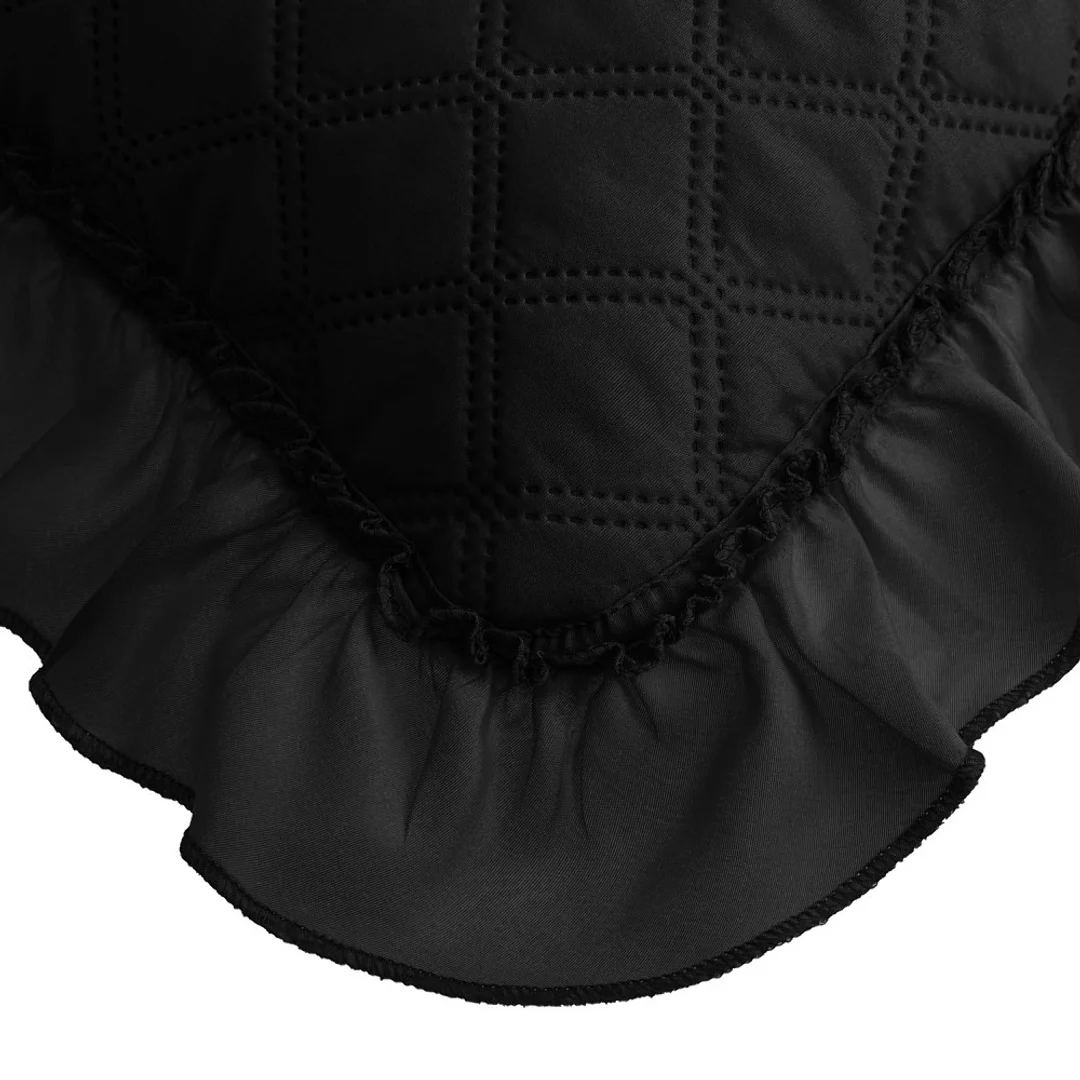 Poszewka z falbanką 45x45 Ruffy czarna romby glamour dekoracyjna do narzuty — zdjęcie 3
