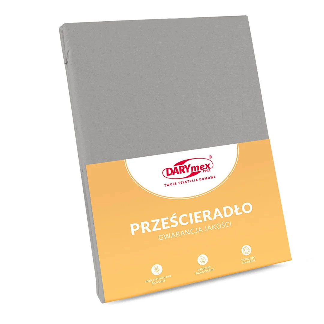 Prześcieradło bawełniane 160x205 popielate 024 bez gumki tradycyjne Darymex — zdjęcie 2